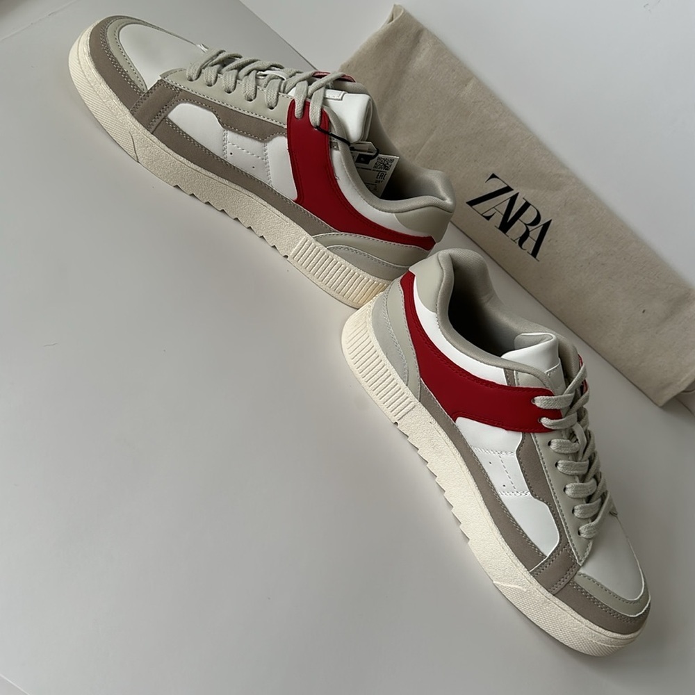 Zara Men's White and Red Casual Sneakers - Picture 13 of 17